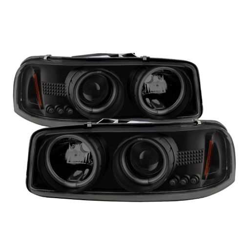 Picture of Spyder GMC Sierra 15002500 99 - 06 Projector Headlights CCFL Halo LED Blk Smke PRO - YD - CDE00 - CCFL - BSM