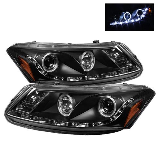 Picture of Spyder Honda Accord 08 - 12 4Dr Projector Headlights - LED Halo DRL Blk PRO - YD - HA08 - 4D - HL - BK