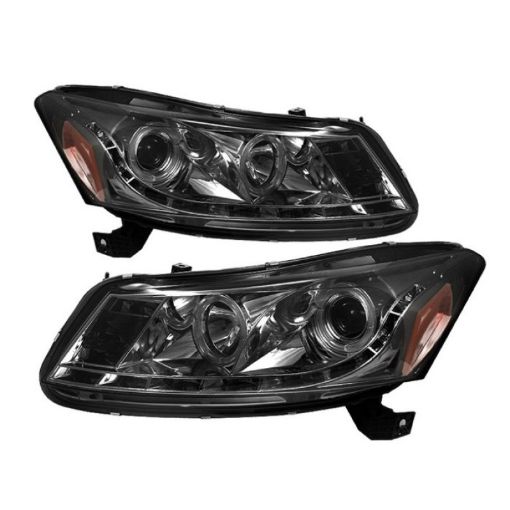 Picture of Spyder Honda Accord 08 - 12 4Dr Projector Headlights - LED Halo DRL Smke PRO - YD - HA08 - 4D - HL - SM