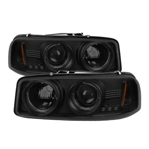 Picture of Spyder GMC Sierra 15002500 99 - 06 Projector Headlights LED Halo LED Blk Smke PRO - YD - CDE00 - HL - BSM