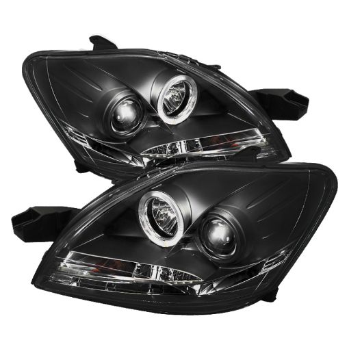 Picture of Spyder Toyota Yaris 07 - 11 4Dr Projector Headlights LED Halo DRL Blk PRO - YD - TYA074D - DRL - BK