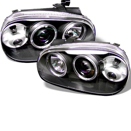 Picture of Spyder Volkswagen Golf IV 99 - 05 Projector Headlights LED Halo Black High H1 Low H1 PRO - YD - VG99 - BK