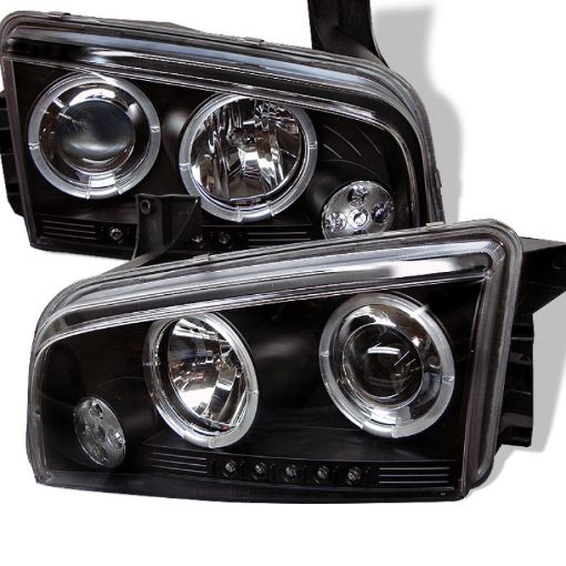 Picture of Spyder Dodge Charger 06 - 10 Projector Headlights Halogen Only - LED Halo LED Blk PRO - YD - DCH05 - LED - BK
