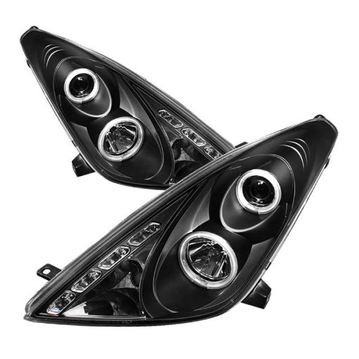 Picture of Spyder Toyota Celica 00 - 05 Projector Headlights LED Halo DRL Blk High H1 Low H1 PRO - YD - TCEL00 - LED - BK