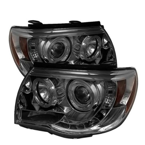 Picture of Spyder Toyota Tacoma 05 - 11 Projector Headlights LED Halo LED Smoke High H1 Low H1 PRO - YD - TT05 - HL - SM