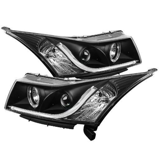 Picture of Spyder Chevy Cruze 11 - 14 Projector Headlights Light Tube DRL Blk PRO - YD - CCRZ11 - LTDRL - BK
