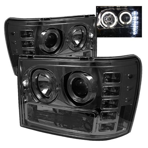 Picture of Spyder GMC Sierra 150025003500 07 - 13 Projector Headlights LED Halo - LED Smoke PRO - YD - GS07 - HL - SM