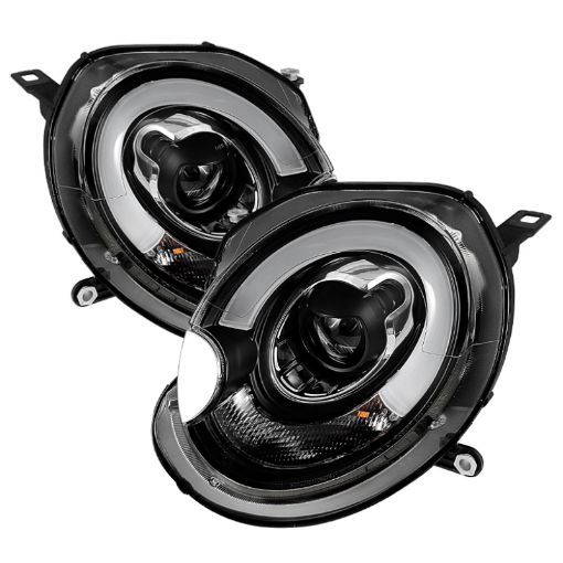 Picture of Spyder Mini Cooper 2007 - 2012 Projector Headlights Halogen Model Only - DRL Black PRO - YD - MC07 - DRL - BK