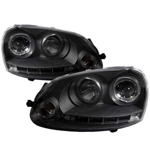 Picture of Spyder Volkswagen GTI 06 - 09Jetta 06 - 09 Halogen Model Only - LED Halo DRL Black PRO - YD - VG06 - HL - BK