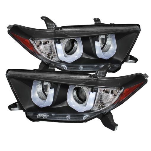 Picture of Spyder Toyota Highlander 11 - 13 Projector Headlights 3D DRL Blk PRO - YD - THLAN11 - 3DDRL - BK