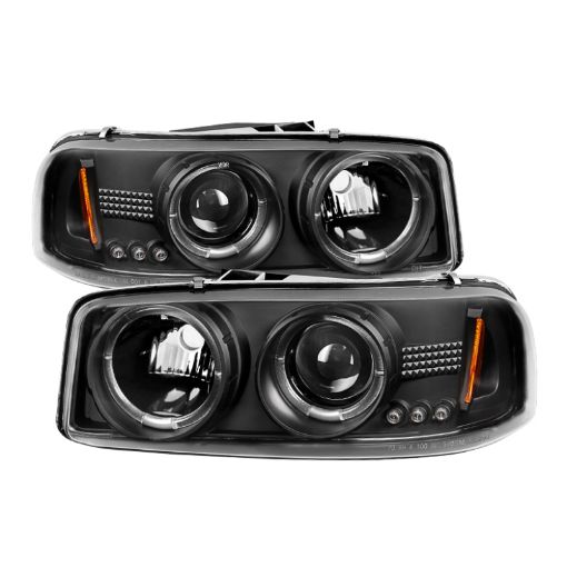 Picture of Spyder GMC Sierra 150025003500 99 - 06 Projector Headlights LED Halo LED Black PRO - YD - CDE00 - HL - BK