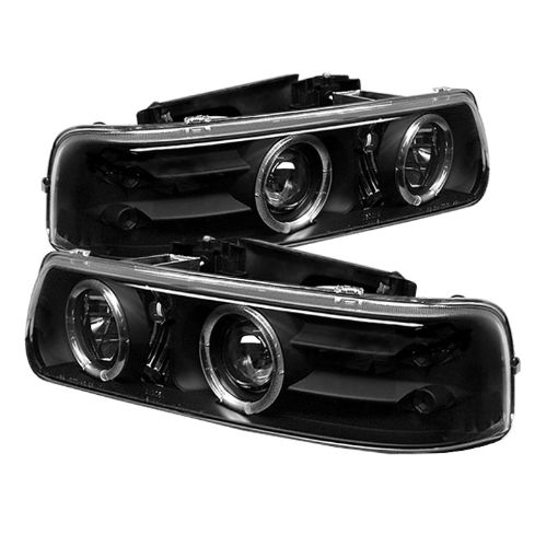 Picture of Spyder Chevy Silverado 15002500 99 - 02 Projector Headlights LED Halo LED Black PRO - YD - CS99 - HL - BK