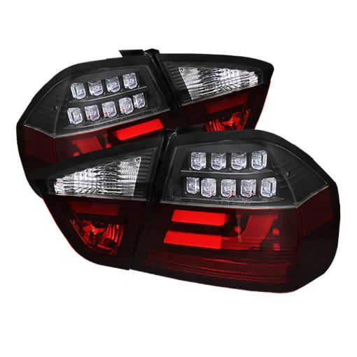 Picture of Spyder BMW E90 3 - Series 06 - 08 4Dr LED Indicator LED Tail Lights Blk ALT - YD - BE9006 - LBLED - G2 - BK