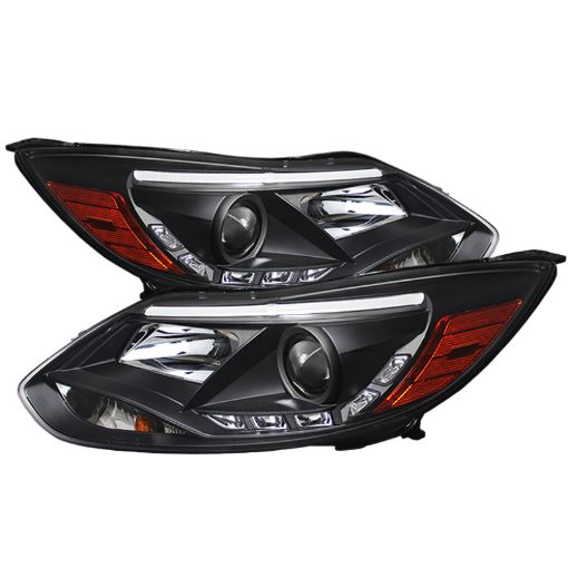 Picture of Spyder Ford Focus 12 - 14 Projector Headlights Halogen Model Only - DRL Black PRO - YD - FF12 - DRL - BK