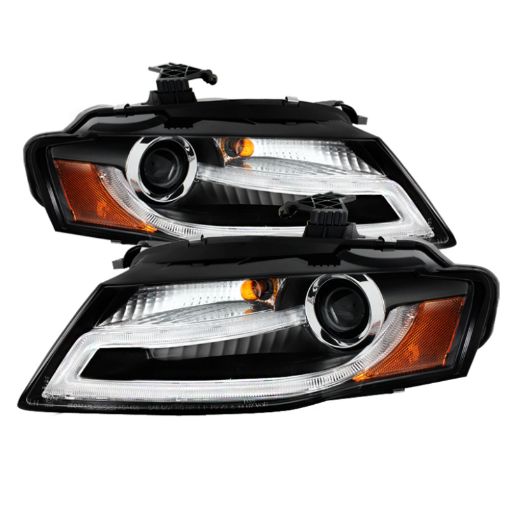 Picture of Spyder Audi A4 09 - 12 Projector Headlights XenonHID Model Only - DRL LED Blk PRO - YD - AA408 - HID - DRL - BK