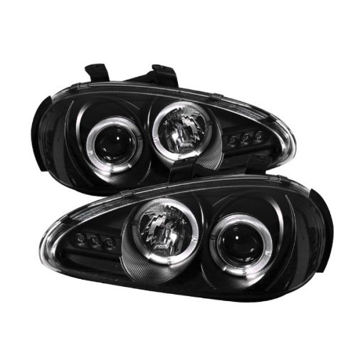 Picture of Spyder Mazda MX3 92 - 96 Projector Headlights LED Halo LED Black High H1 Low H1 PRO - YD - MMX392 - HL - BK