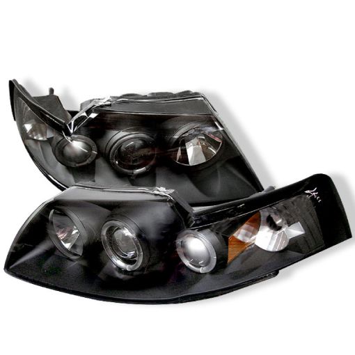 Picture of Spyder Ford Mustang 99 - 04 Projector Headlights LED Halo Black High H1 Low H1 PRO - YD - FM99 - 1PC - AM - BK