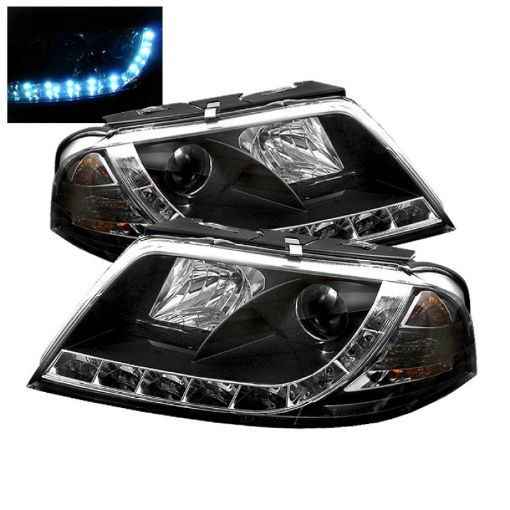 Picture of Spyder Volkswagen Passat 01 - 05 Projector Headlights DRL Black High H1 Low H1 PRO - YD - VP01 - DRL - BK