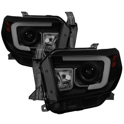 Picture of Spyder Toyota Tundra 2014 - 2016 Projector Headlights Light Bar DRL Black Smoke PRO - YD - TTU14 - DRL - BSM