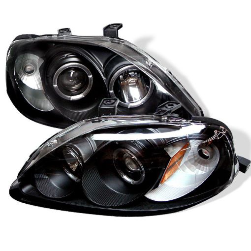 Picture of Spyder Honda Civic 99 - 00 Projector Headlights LED Halo Black High H1 Low H1 PRO - YD - HC99 - AM - BK