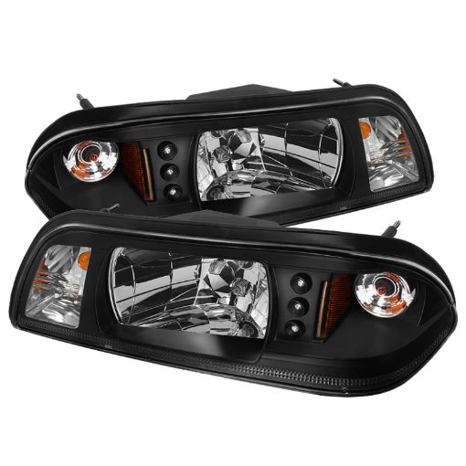 Picture of Spyder Ford Mustang 87 - 93 1PC LED (Replaceable LEDs)Crystal Headlights Black HD - YD - FM87 - 1PC - LED - BK