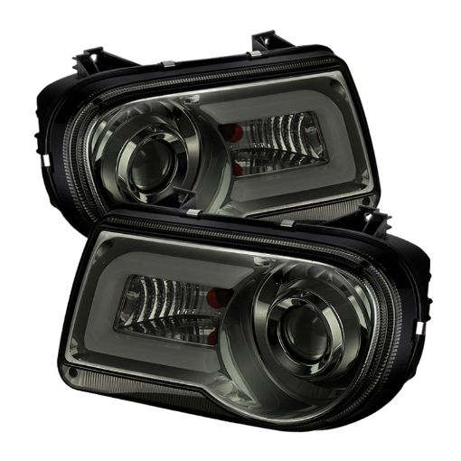 Picture of Spyder Chrysler 300C 05 - 10 Projector Headlights LED DRL Smoke HighLow H7 PRO - YD - C300C - DRL - SM