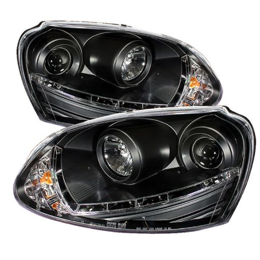 Picture of Spyder Volkswagen GTI 06 - 09Jetta 06 - 09 Halogen Model Only - DRL Black PRO - YD - VG06 - DRL - BK