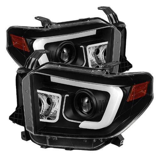 Picture of Spyder Toyota Tundra 2014 - 2016 Projector Headlights Light Bar DRL Black PRO - YD - TTU14 - DRL - BK