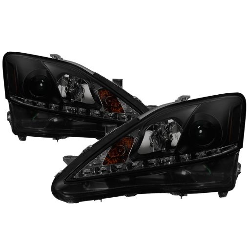 Picture of Spyder Lexus IS 250350 2006 - 2010 Projector Headlights DRL Black Smoke PRO - YD - LIS06 - DRL - BSM