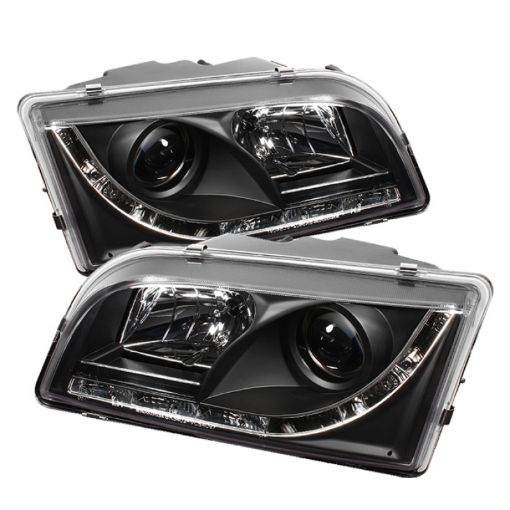 Picture of Spyder Volvo S40 97 - 03 Projector Headlights DRL Black High H1 Low H1 PRO - YD - VOS4097 - DRL - BK