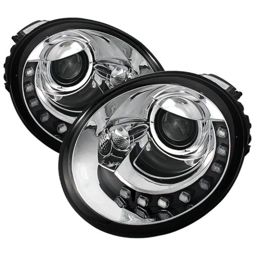 Picture of Spyder Volkswagen Beetle 1998 - 2005 Projector Headlights DRL Chrome PRO - YD - VB98 - DRL - C