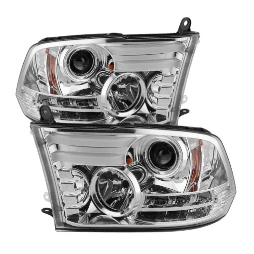 Picture of Spyder Dodge Ram 13 - 15 Projector Headlights Light Bar DRL Chrome PRO - YD - DR13 - LBDRL - C