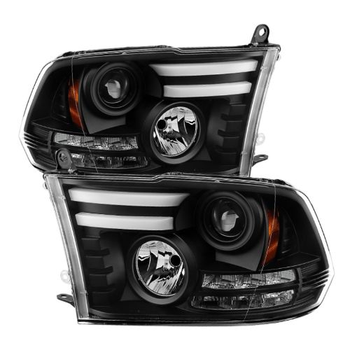Picture of Spyder Dodge Ram 13 - 15 Projector Headlights Light Bar DRL Black PRO - YD - DR13 - LBDRL - BK