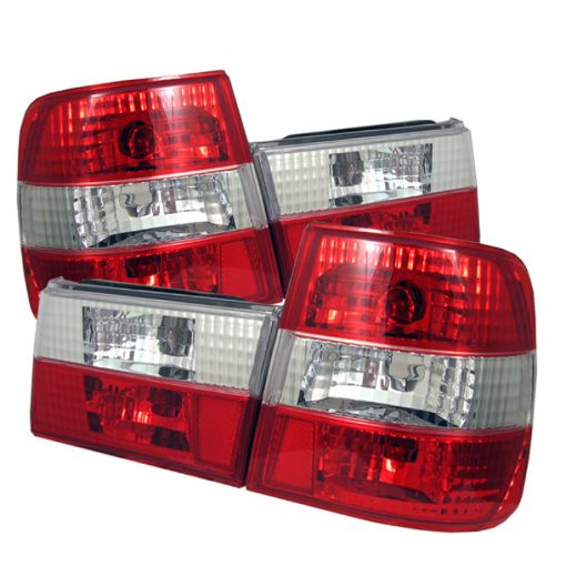 Picture of Spyder BMW E34 5 - Series 88 - 95 Euro Style Tail Lights Red Clear ALT - YD - BE3488 - RC
