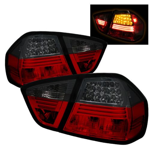 Picture of Spyder BMW E90 3 - Series 06 - 08 4Dr LED Tail Lights Red Smoke ALT - YD - BE9006 - LED - RS