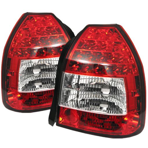 Picture of Spyder Honda Civic 96 - 00 3DR LED Tail Lights Red Clear ALT - YD - HC96 - 3D - LED - RC