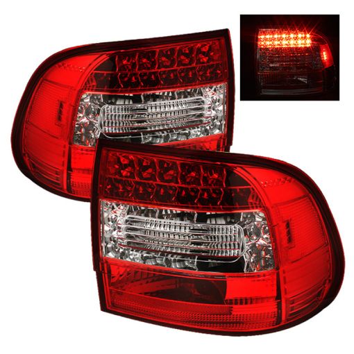 Picture of Spyder Porsche Cayenne 03 - 07 LED Tail Lights Red Clear ALT - YD - PCAY03 - LED - RC