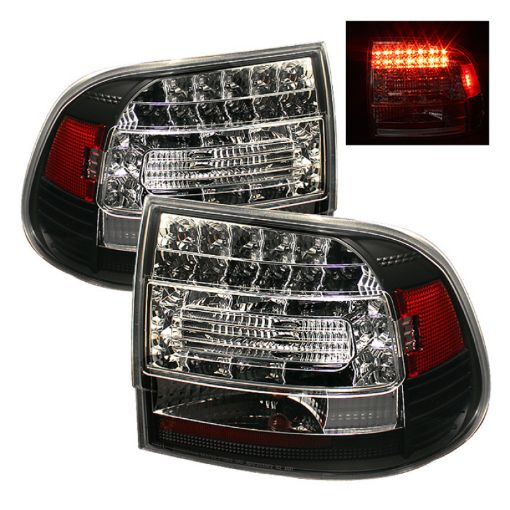 Picture of Spyder Porsche Cayenne 03 - 07 LED Tail Lights Black ALT - YD - PCAY03 - LED - BK