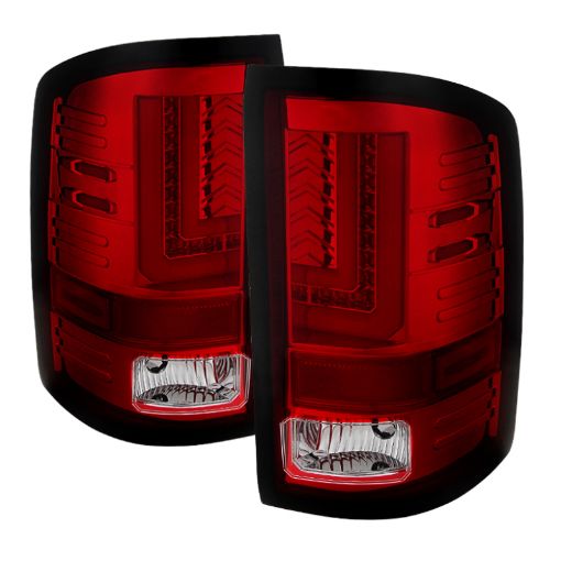Picture of Spyder GMC Sierra 14 - 16 LED Tail Lights Red Clear ALT - YD - GS14 - LBLED - RC
