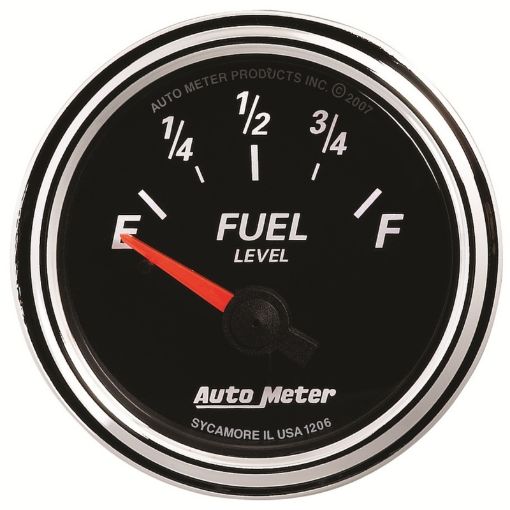 Picture of Autometer Designer Black II 52mm 240 Ohm Empty33 Ohm Full Fuel Level Gauge