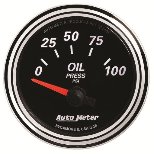 Picture of Autometer Designer Black II 52mm 100 PSI Oil Pressure Gauge
