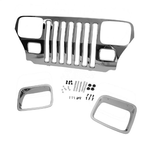 Picture of Omix Chrome Grille Overlay 87 - 95 Jeep Wrangler YJ