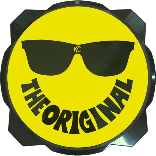 Picture of KC HiLiTES 6in. Hard Cover for Gravity Pro6 LED Lights (Single) - Smiley Face - YellowBlack KC Logo