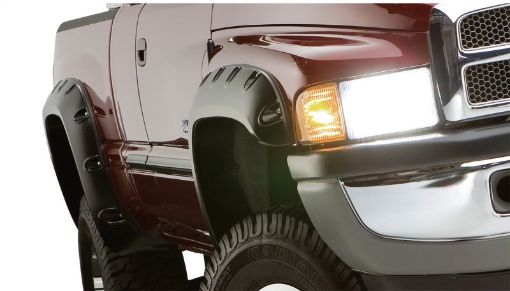 Picture of Bushwacker 20 - 22 Ram 1500 (Excl. RebelTRX) 76.367.4in Bed Pocket Style Flares 4pc - Diamd. Black