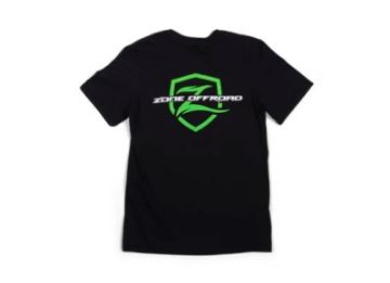 Picture of Zone Offroad Black Premium Cotton T - shirt - Green Logo - 2XL