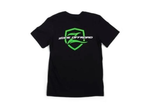 Picture of Zone Offroad Black Premium Cotton T - Shirt - Green Logo - XL