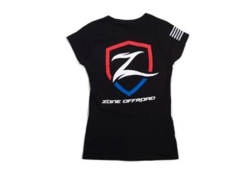 Picture of Zone Offroad Black Premium Cotton T - Shirt w Patriotic Zone Logos - Womens - XL