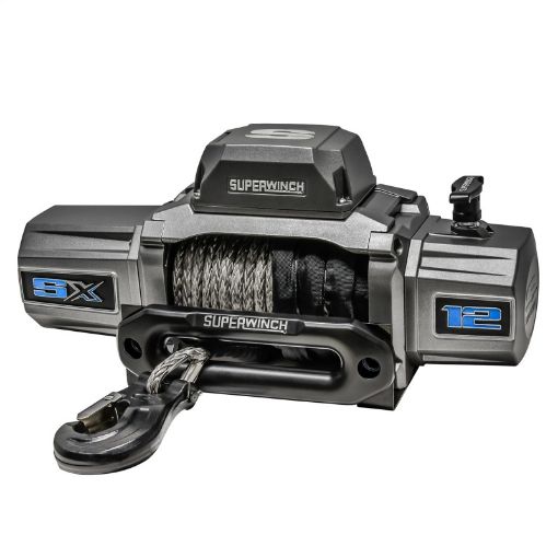 Picture of Superwinch 12000 LBS 12V DC 38in x 80ft Synthetic Rope SX 12000SR Winch - Graphite