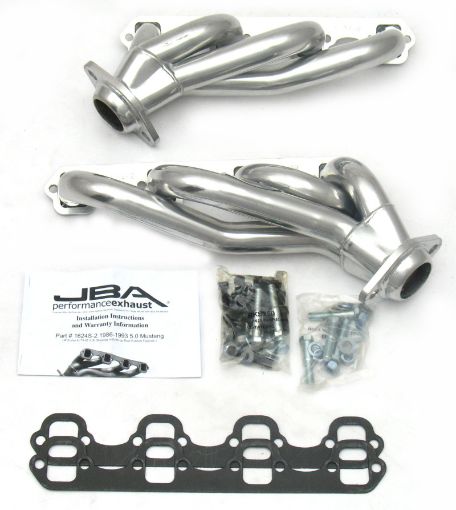 Picture of JBA 86 - 93 Ford Mustang 5.0L SBF 1 - 58in Primary Silver Ctd Cat4Ward Header