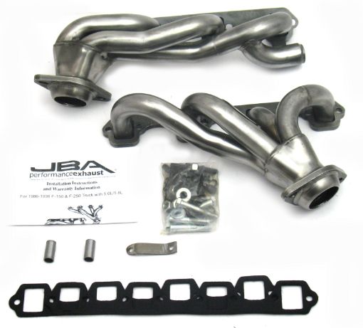 Picture of JBA 87 - 96 Ford F - 150 5.8L SBF 1 - 58in Primary Raw 409SS Cat4Ward Header